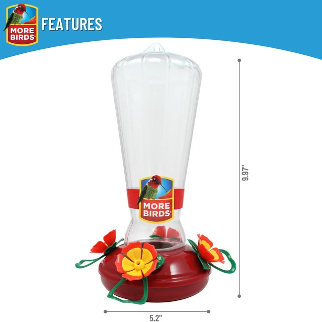 Alt view image 4 of 5 - More Birds Hollyhock Hummingbird Feeder with 25 oz Nectar Capacity - Clear Plastic Design