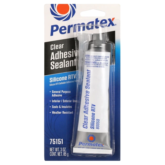 Alt view image 6 of 6 - Permatex 75151 Clear Rtv Silicone Adhesive Sealant, 3 oz