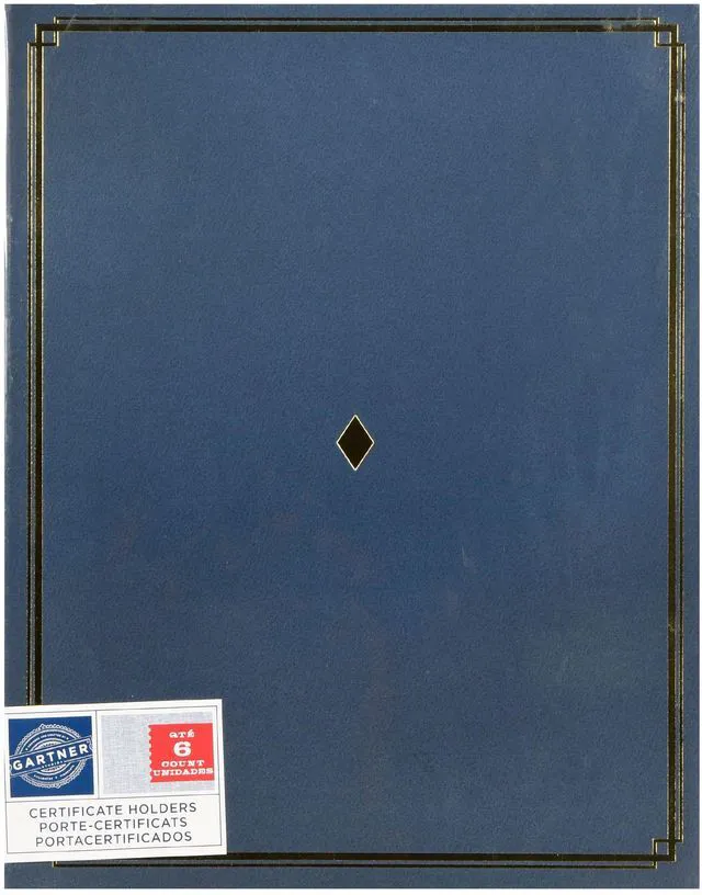 Main image of Gartner Studios Blue Award Certificate Holder with Gold Foil, 6 Count