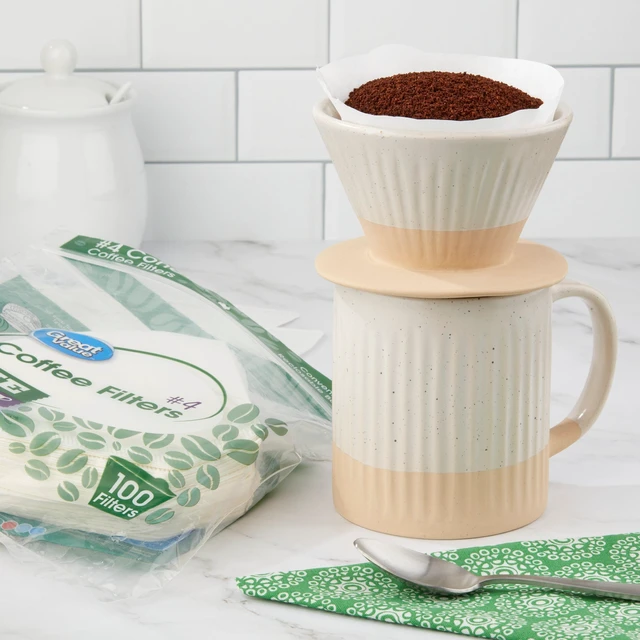 Alt view image 4 of 6 - (2 pack) Great Value #4 Cone Coffee Filters, 100 count