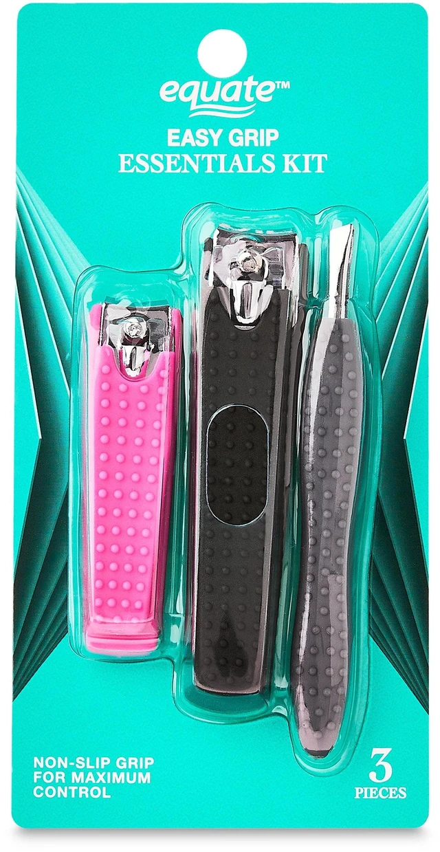 Main image of Equate Easy-Grip Essentials Nail Care Kit, 3 Pieces