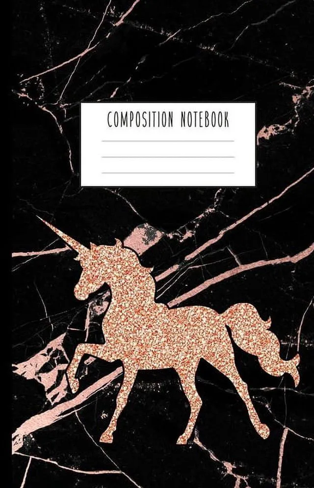 Main image of Unicorn Wide Ruled Composition Notebook, 6" x 9", Cute Unicorn Design, 100 Sheets