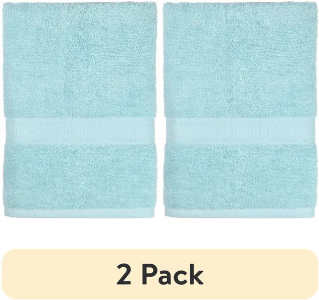 Main image of (2 pack) Mainstays Basic Bath Bath Towel, 100% Cotton, Aqua