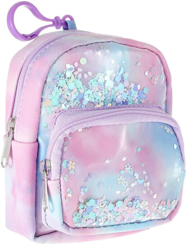 Alt view image 3 of 4 - Wonder Nation Mini Backpack Clip-on Storage Pouch, Pastel Multicolor, Girls