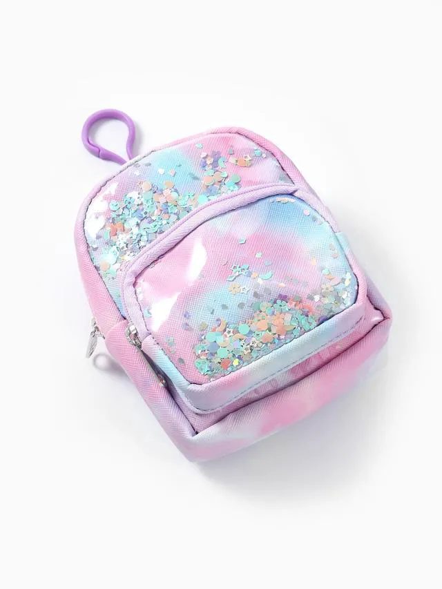 Alt view image 4 of 4 - Wonder Nation Mini Backpack Clip-on Storage Pouch, Pastel Multicolor, Girls