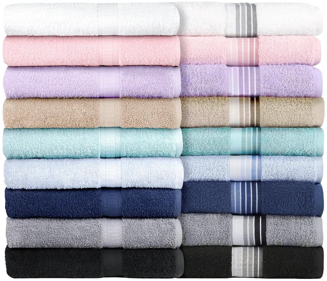Alt view image 5 of 6 - (2 pack) Mainstays Bath Towel, 100% Cotton, Highly Absorbent, Navy