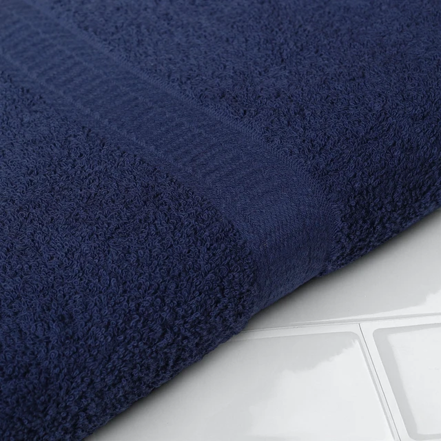 Alt view image 4 of 6 - (2 pack) Mainstays Bath Towel, 100% Cotton, Highly Absorbent, Navy