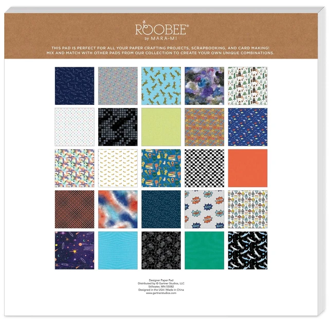 Alt view image 3 of 7 - Roobee by Mara-Mi Dinosaur and Shark Scrapbook Paper 12" x 12" - 24 lb/ 100 GSM, 50 sheets