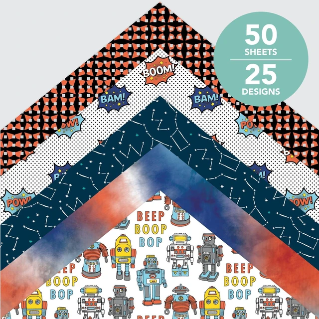 Alt view image 7 of 7 - Roobee by Mara-Mi Dinosaur and Shark Scrapbook Paper 12" x 12" - 24 lb/ 100 GSM, 50 sheets