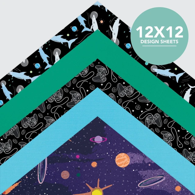 Alt view image 4 of 7 - Roobee by Mara-Mi Dinosaur and Shark Scrapbook Paper 12" x 12" - 24 lb/ 100 GSM, 50 sheets