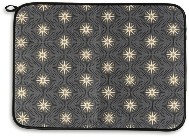 Main image of Thyme & Table Starburst Dish Drying Mat, Gray & Gold, 18x24 inches