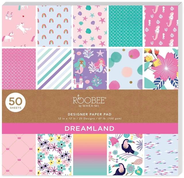 Main image of Roobee by Mara Mi Pink Dreamland Scrapbook Paper Pad, 50 Sheets, 25 Designs
