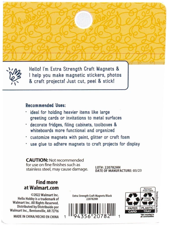 Alt view image 5 of 6 - (2 pack) Hello Hobby Extra Strength Craft Magnet Art Kit, 4 Pieces