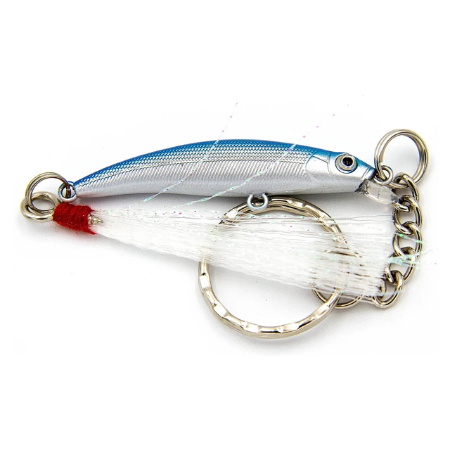 Alt view image 4 of 6 - (3 pack) Ozark Trail Fishing Lure Keychain, Hard Plastic Mini Lure Key Ring with Assorted Colors for Keys and Gear