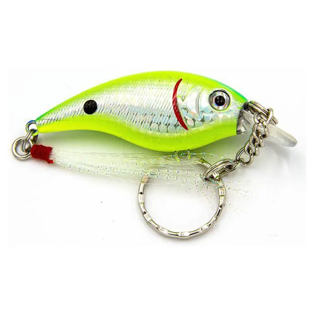 Alt view image 5 of 6 - (3 pack) Ozark Trail Fishing Lure Keychain, Hard Plastic Mini Lure Key Ring with Assorted Colors for Keys and Gear