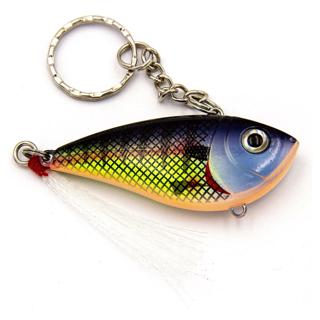 Alt view image 3 of 6 - (3 pack) Ozark Trail Fishing Lure Keychain, Hard Plastic Mini Lure Key Ring with Assorted Colors for Keys and Gear