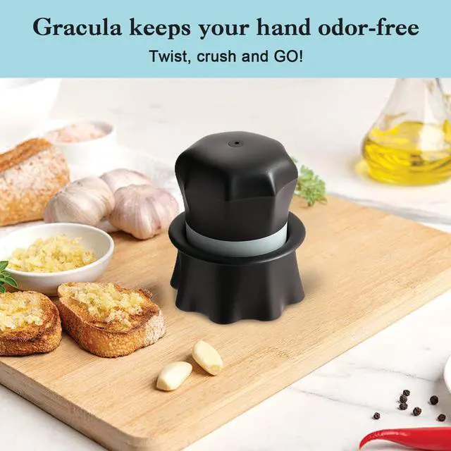 Alt view image 2 of 7 - Garlic Crusher, Garlic Press Also for Ginger, Nuts, Chili, Herbs, Twist Mincer Easy Squeeze Manual Press Peeler with Peeler And Scraper, Easy to Clean