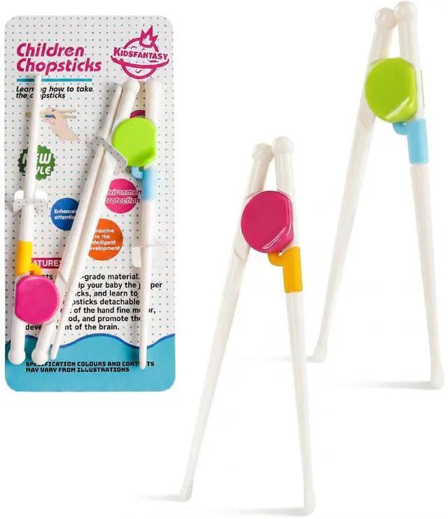 Main image of Kids Chopsticks, 2 Pairs Training Chopsticks for Toddlers | Beginners Children Learning Practice, Hand Eye Coordination Development, Non, Slip Grip, Fun Everyday Dining Tool for Kids