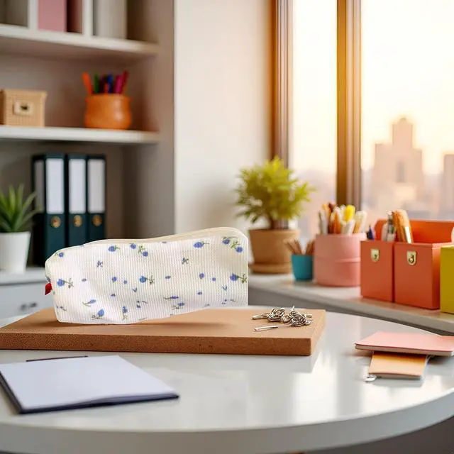 Alt view image 6 of 7 - Blue Women Fresh Style Pencil Bag Pencil Case Pen Holder Coin Pouch, Pen, and Marker CasesSimple Co