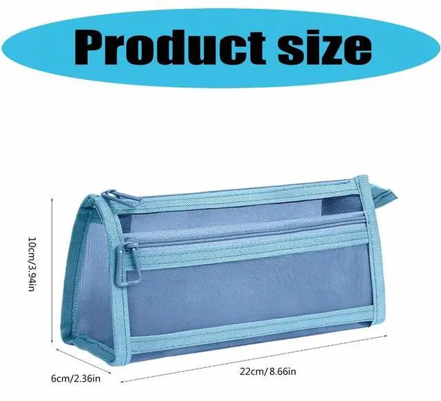 Alt view image 3 of 7 - Mesh Pencil Case Storage Bag Pouch Holder Box Organizer Green for Adult | Mesh Pencil Storage