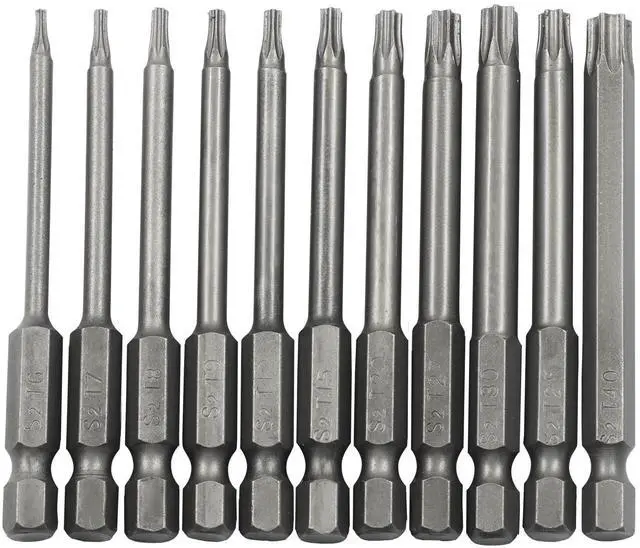 Main image of 11 Piece Alloy Steel Magnetic Screwdriver, 3 Inch T6-T40 | Star Driver Bit Set, Tamper Proof Torx Bi