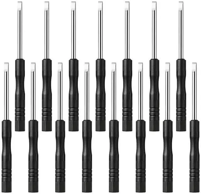 Main image of 15PCS Small Flat Head Screwdriver Mini Slotted Screwdriver | 3.0mm Flat Head 83mm Length Pocket Scre