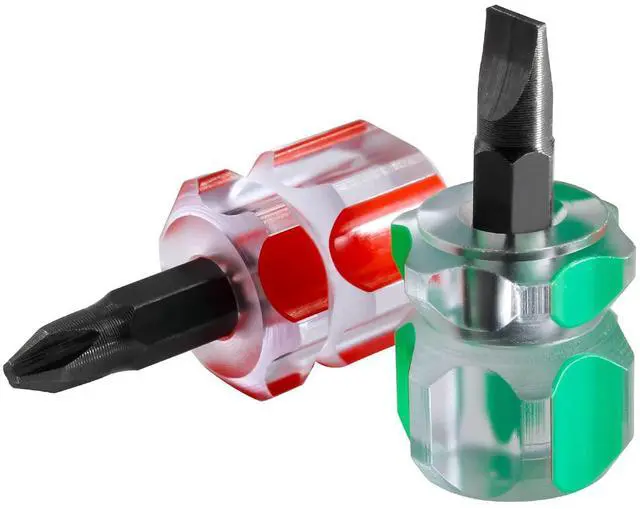 Main image of 2 Pcs Sewing Machine Screwdriver | 6mm Phillips and Flat Head Tips, Stubby Screwdriver Set, Ultra Mi