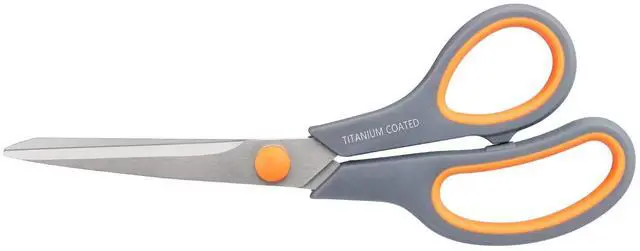 Main image of 8" Multipurpose Titanium Coated Sturdy Sharp, Gray, 1 Pack | Right/Left Handed Comfort-Grip Handles,