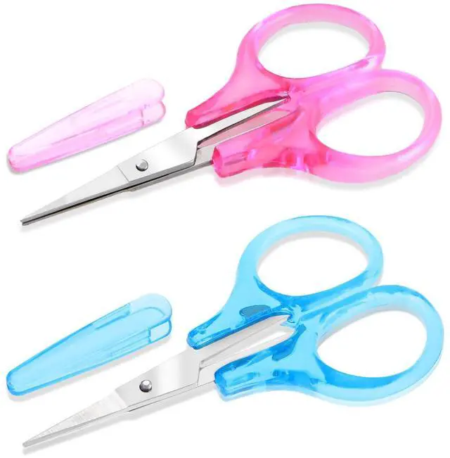 Main image of 2 Pcs Small Scissors All Purpose 3" Sharp Small Travel Scissors with Cover Stainless Steel All Purpo
