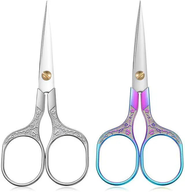 Main image of Small Sewing Scissors, 5 Inch Embroidery Scissors 2 Piece, Sharp Precision Crochet Scissors Facial H