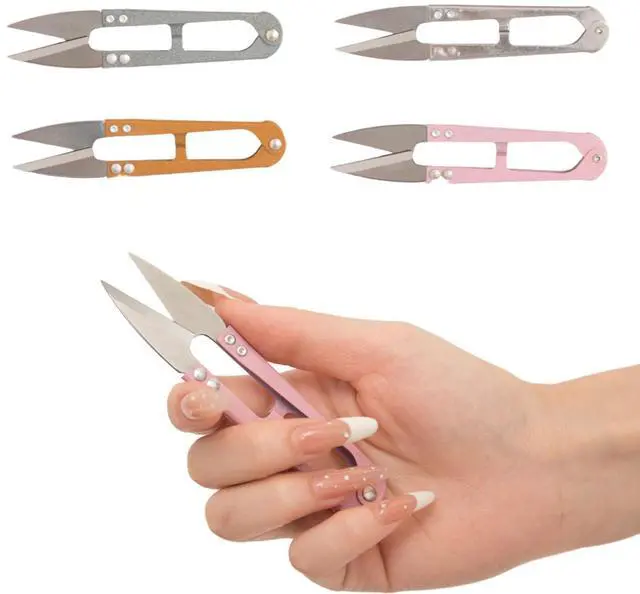 Main image of 4 Pack 4.1-Inch High Carbon Steel Mini Sewing Scissors - Precision Craft Snips for Trimming Leaves,
