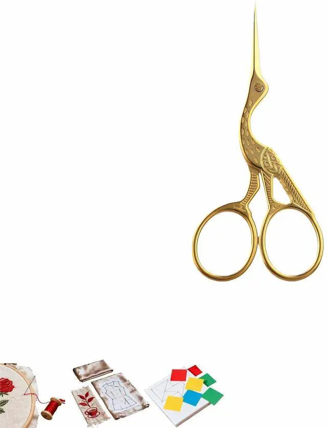 Main image of Crane Embroidery Scissors,Sharp Rainbow Stainless Steel Craft Snips for Sewing,3.74 inch,Comfortable