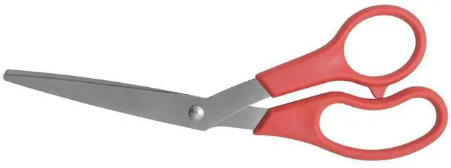 Main image of 8-Inch Stainless Steel Bent Scissors for Home and Office, Red