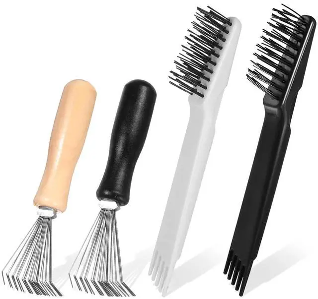 Main image of 4 Pcs Hair Brush Cleaning Tool Mini Comb Cleaner Rake Hair Remover Tools | 2-in-1 Comb Cleaner Brush