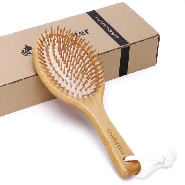 Main image of Bamboo Hair Brush, Improves Hair Texture,Relieve Scalp Itching | Natural Bamboo Brush Softens Sooth