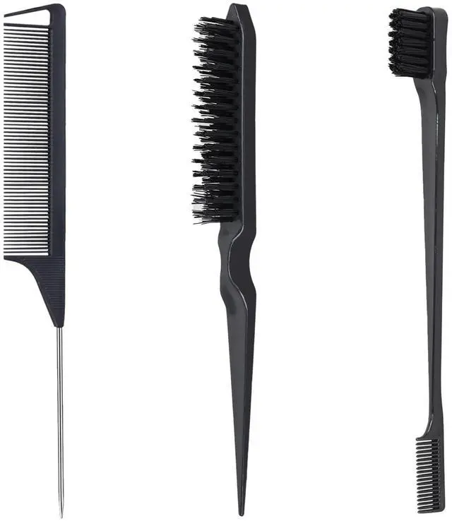 Main image of Styling Brush Set - Slick Back Comb, Edge Control Brush, Rat Tail Comb for Smooth Styling, Frizz Tam