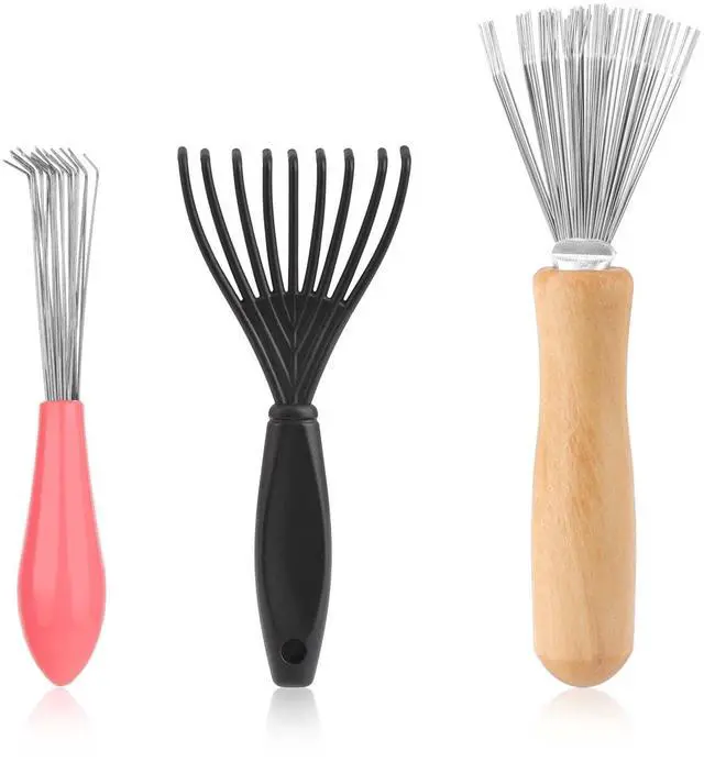 Main image of and Brush Cleaner Tool Set - 3 Pieces with Rake Design for Home and Salon Use