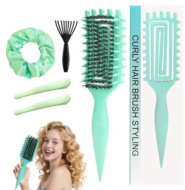 Main image of Hair Brush Curl Defining Brush with Side Gear for Combing Detangling Shaping and Defining Curls Ligh
