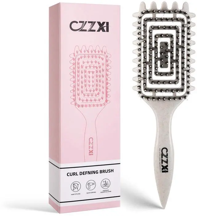 Main image of Curly Hair Brush, Tangle-Free Defining Brush for Volume, Curl Definition, Edge Lifting, and Enhancin