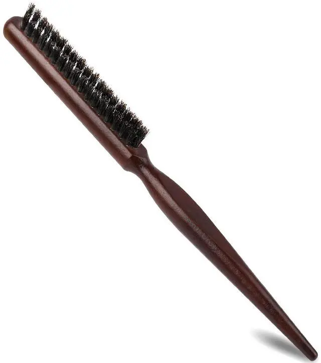 Main image of Bristle Styling Brush with Rat Tail for Curly Hair Sectioning, Backcombing, and Smoothing | Boar Bri