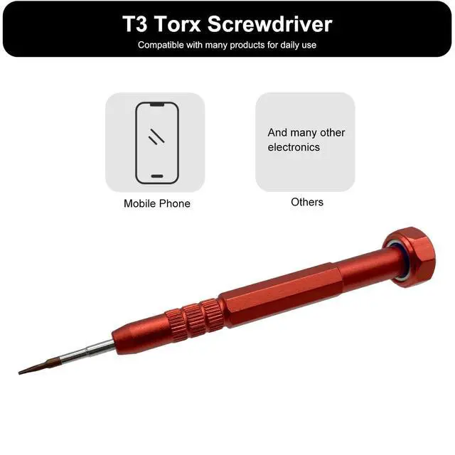 Alt view image 2 of 5 - Screwdriver T3, Six-point Star-shaped Magnetic Tip | Free Spin Cap, S2 High Alloy Steel Head, Anti-s