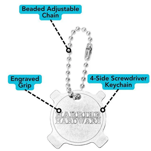 Alt view image 4 of 6 - Hardware 2-Pack Keychain 4-Way Flathead Screwdriver EDC | Portable Multi Tip Convenience For Minor R