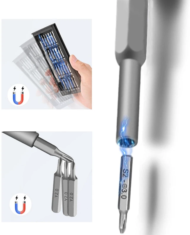 Alt view image 3 of 6 - 25-in-1 Small Precision Screwdriver Set, Professional Magnetic Mini Screwdriver Tool Kit, Mini Repai