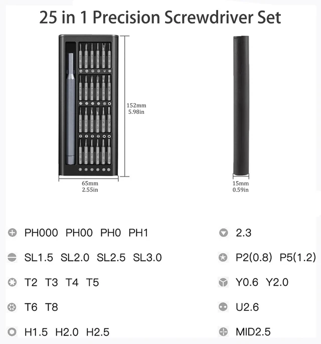 Alt view image 2 of 6 - 25-in-1 Small Precision Screwdriver Set, Professional Magnetic Mini Screwdriver Tool Kit, Mini Repai