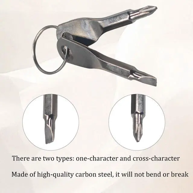 Alt view image 4 of 7 - 2Pcs Keychain Screwdriver Set, Portable EDC Mini Pocket Multitool with Phillips & Flat Head, Stainle