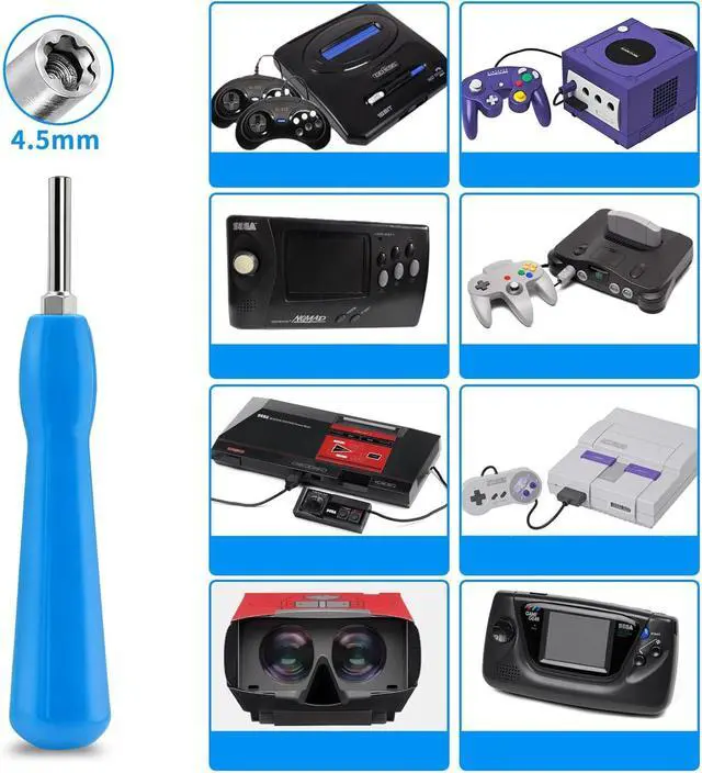 Alt view image 6 of 6 - 4.5mm & 3.8mm Gamebit Screwdriver Kit for NES, SNES, N64 | Double-End Bits for GameBoy, GameCube, Vi