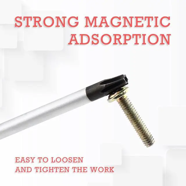 Alt view image 4 of 7 - T20 Torx Security Screwdriver with Magnetic Tip, 178mm/7" | Magnetic Tip Prevents Screw Loss, Red Pl