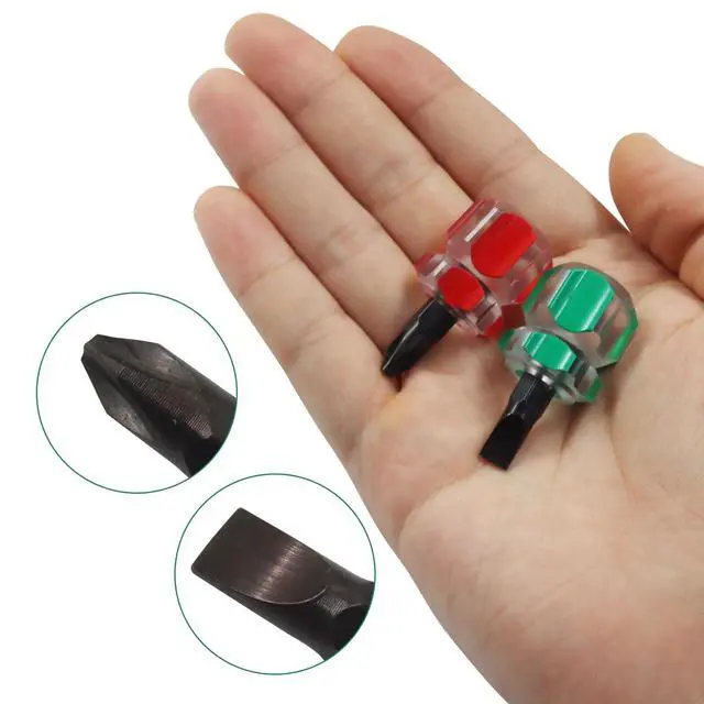 Alt view image 4 of 5 - 6 Pcs Ultra Short Mini Stubby Screwdriver Set, Small | Flat Head & Phillips, Sewing Machine Repair,