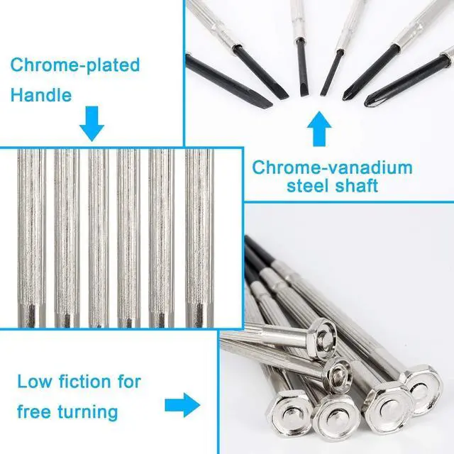 Alt view image 3 of 6 - 6Pcs Small Screwdriver Set, Mini Screwdriver Set, Eyeglass Repair Screwdriver with 6 Different Size