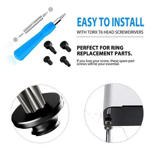 Alt view image 4 of 6 - Screwdriver T6 T15 & + 20Pcs Screws Fit Ring Doorbell 2 3 4 Plus Pro Elite